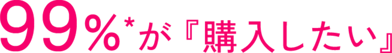 99%*が『購入したい』