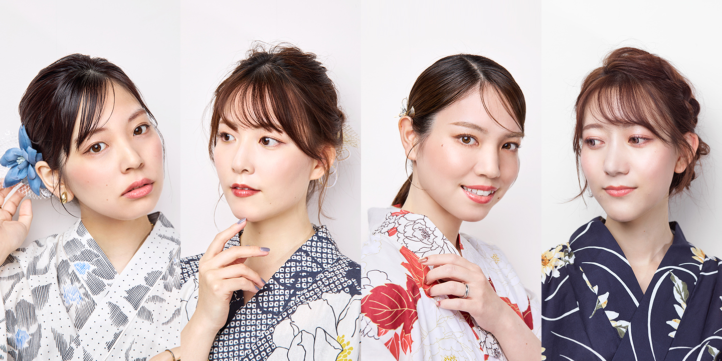 浴衣メイクをした女性