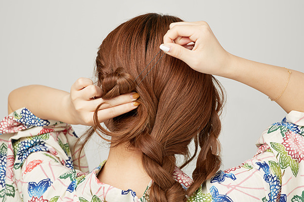 ロングの浴衣ヘアアレンジHOWTO