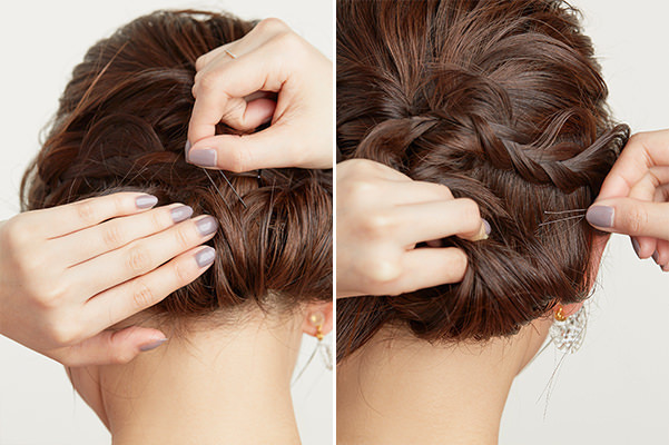 【アップ編】三つ編み×くるりんぱ ボブのお呼ばれヘアアレンジ
