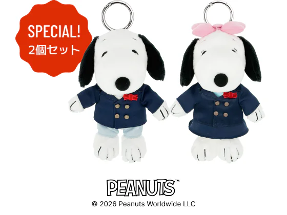 スヌーピー&ベル マスコットチャーム画像 PEANUTSロゴ