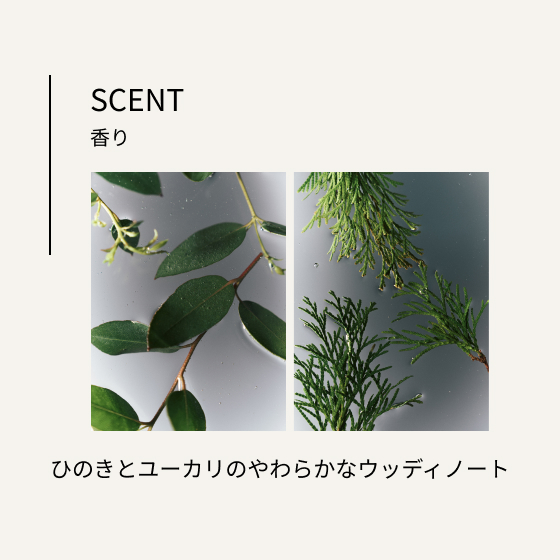 香り ひのきとユーカリのやわらかなウッディノート